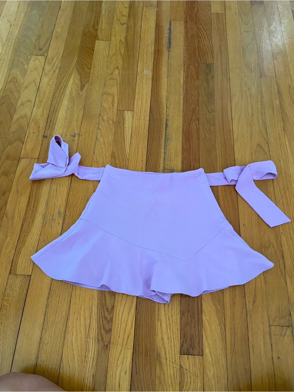 Zara Lilac Tie-Waist Mini Skirt